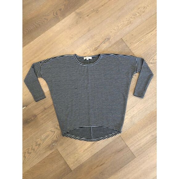 Ann Taylor Loft Gray and Black Striped Tunic, Women’s XSP - Picture 1 of 4